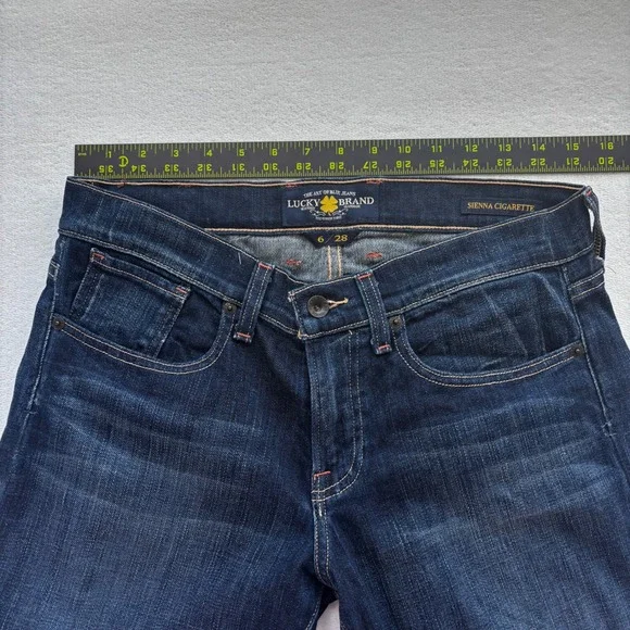 Lucky Brand Sienna Cigarette Jeans Women 6/28 Dark Wash Indigo Slim Fit Denim - Picture 5 of 11